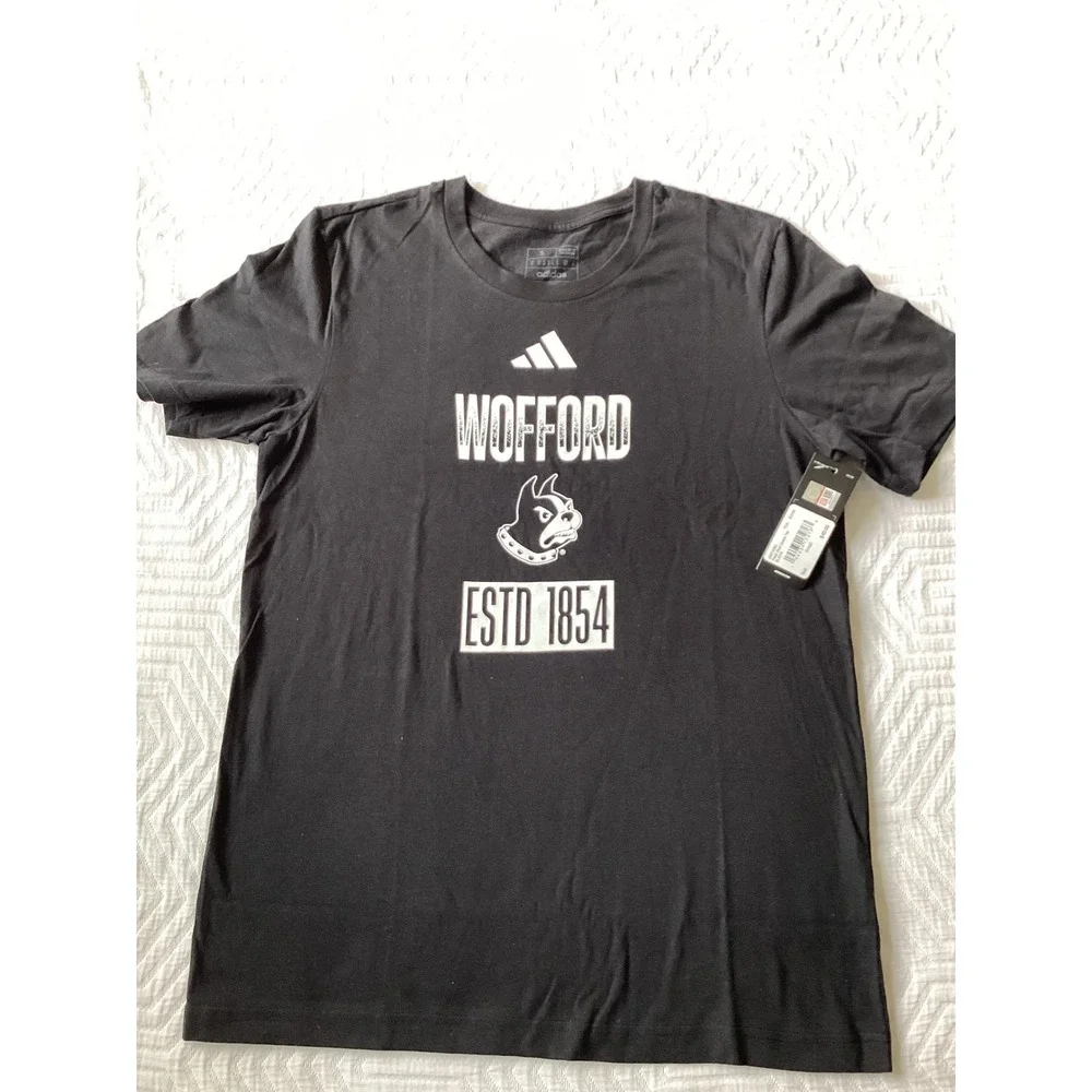 Adidas Wofford College Bulldogs T Shirt Mens‎ Size S Black Graphic Tee
